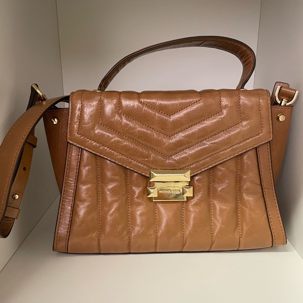 MICHAEL KORS WHITNEY LEATHER LARGE SATCHEL ACORN RARE